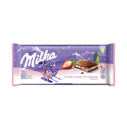 Milka Strawberry Milk Chocolate Bar