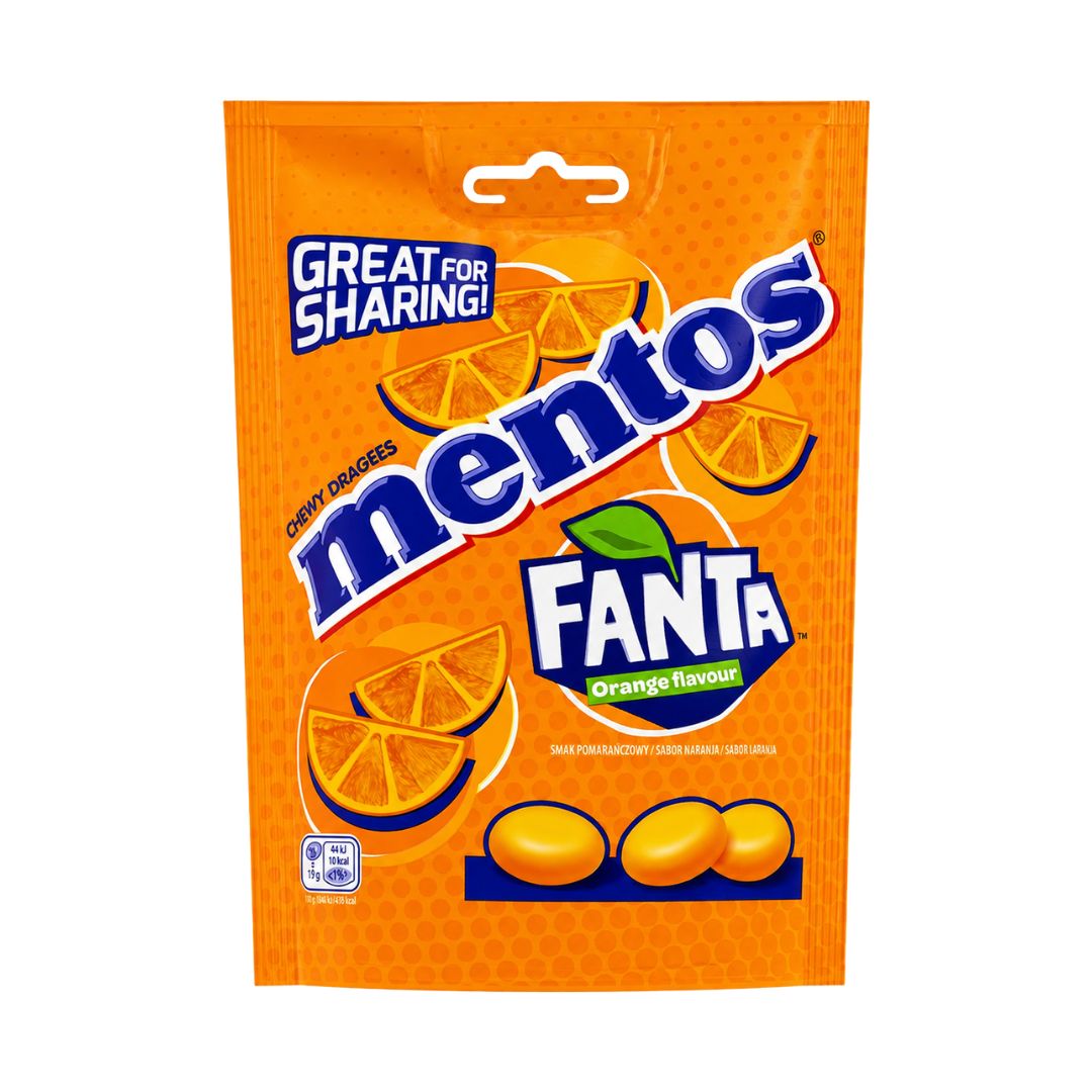Mentos Fanta Orange Flavour Chewy Dragees Sweets