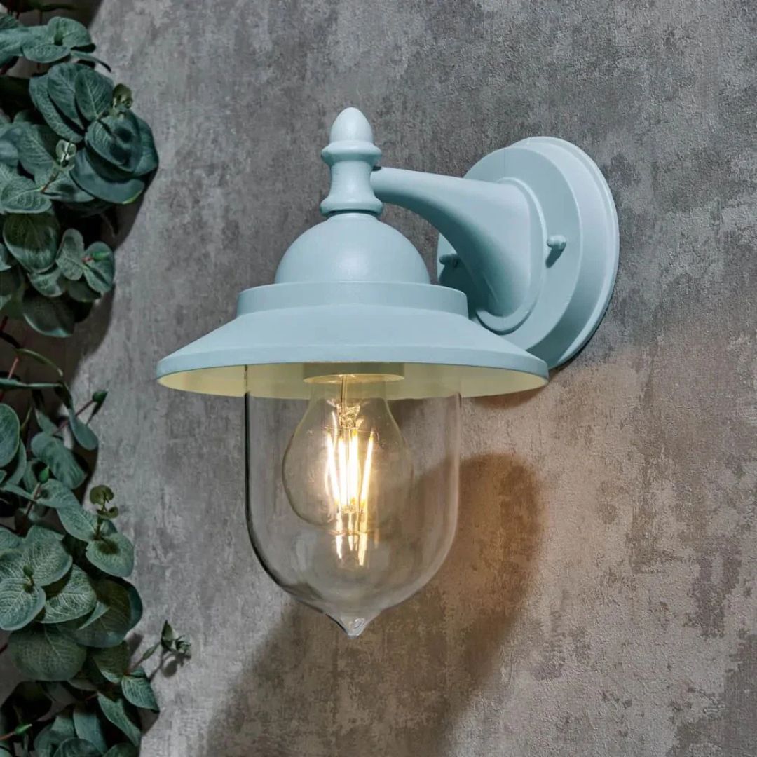 Zink Leek Mini Fisherman’s Wall Lantern Pale Blue