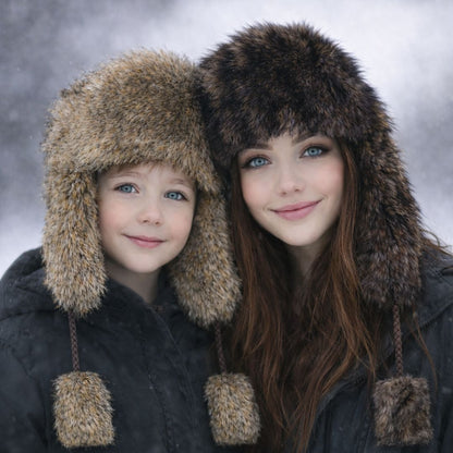 Kids Trapper Hats Faux Fur