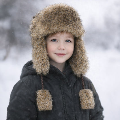 Kids Trapper Hats Faux Fur