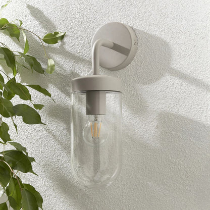Zink Mount Outdoor Wall Lantern Matt Light Grey