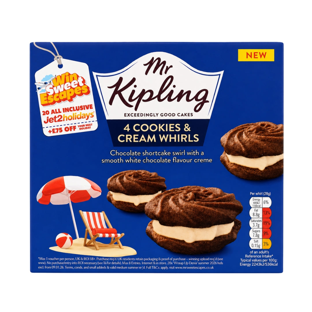 Mr Kipling Cookies & Cream Whirls Cakes