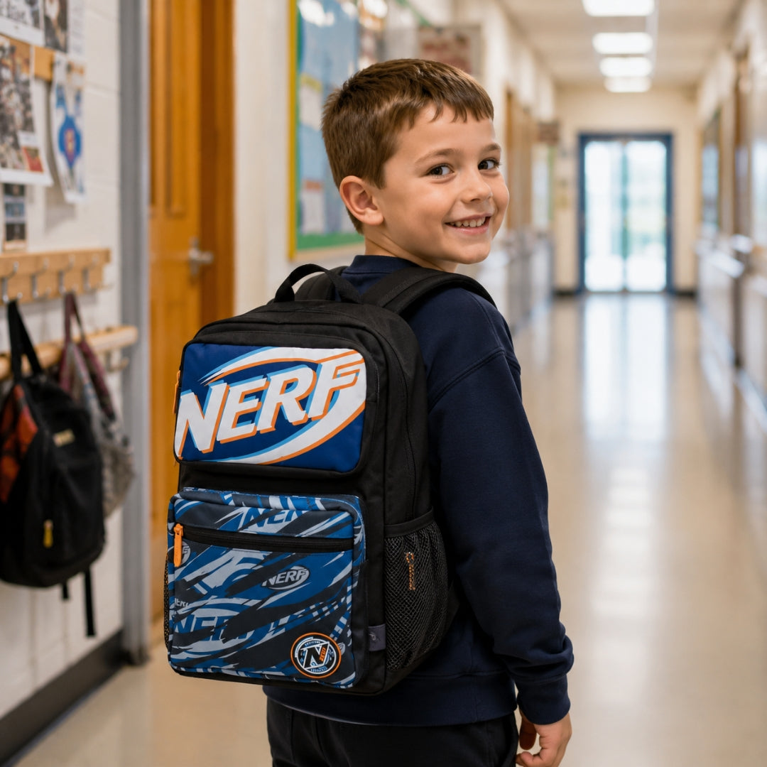 Nerf Tech Camo Print Premium Backpack with 3D Embossed Logo