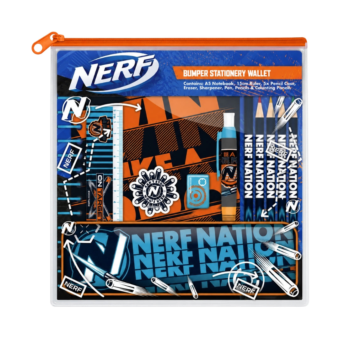 Nerf Nation Bumper Stationery Set with Tin Pencil Case