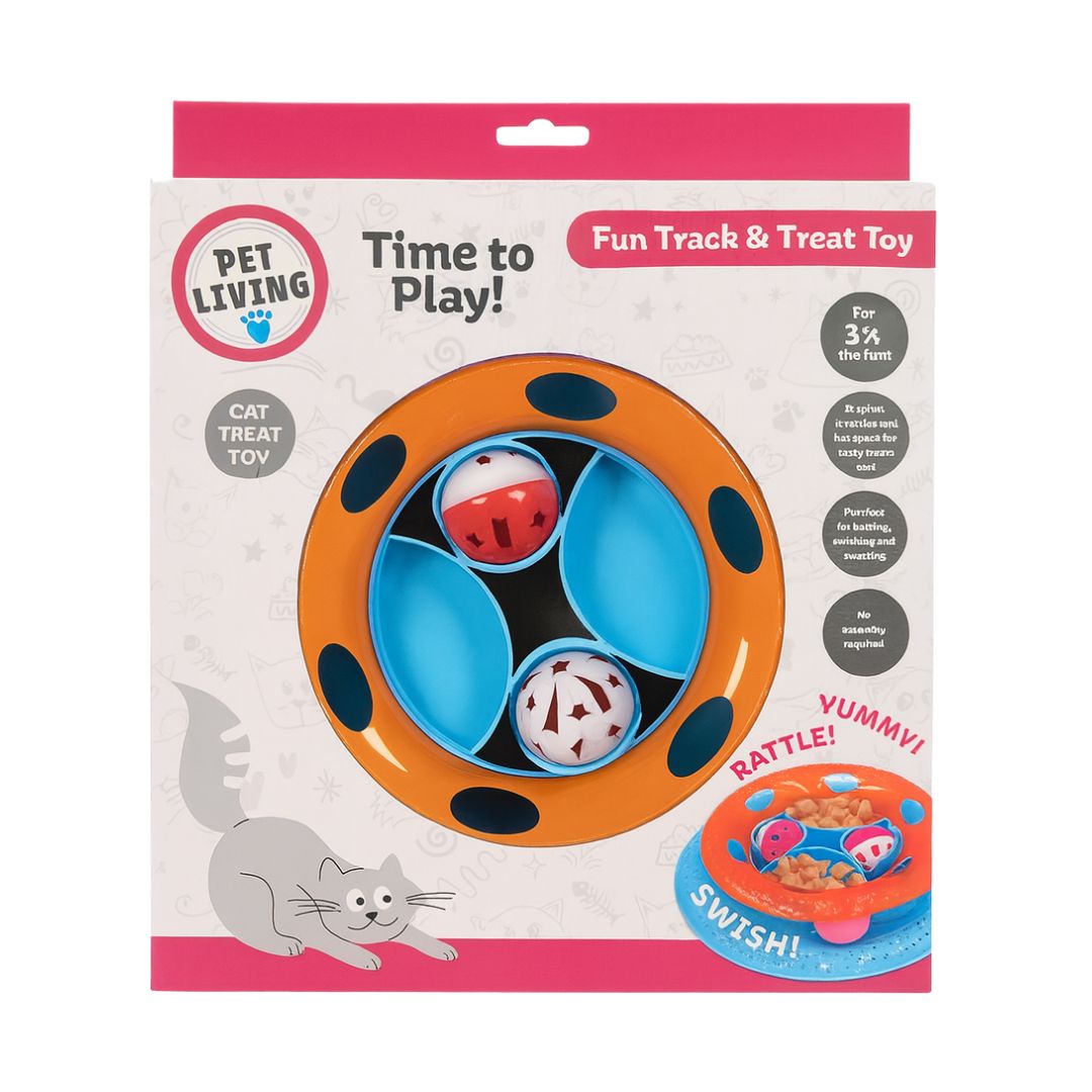 Pet Living Fun Track & Treat Cat Play Toy