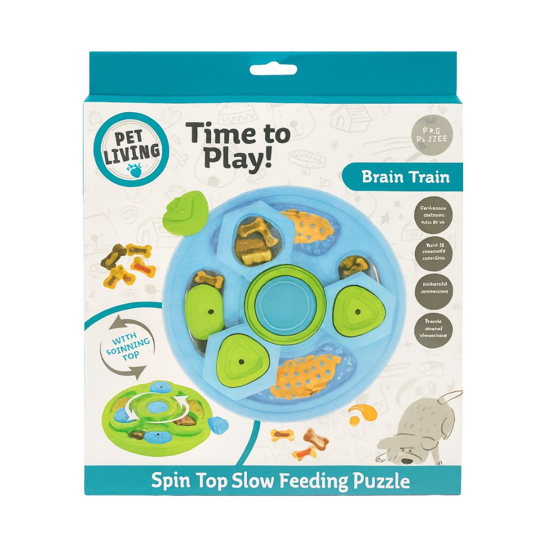 Pet Living Brain Train Spin Top Slow Feeder Dog Puzzle
