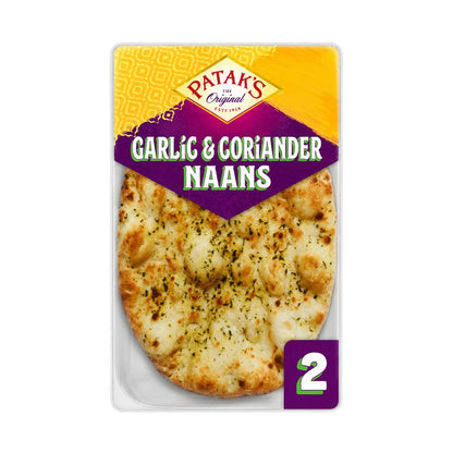 Patak's Authentic & Flame Baked Garlic & Coriander Naan Breads