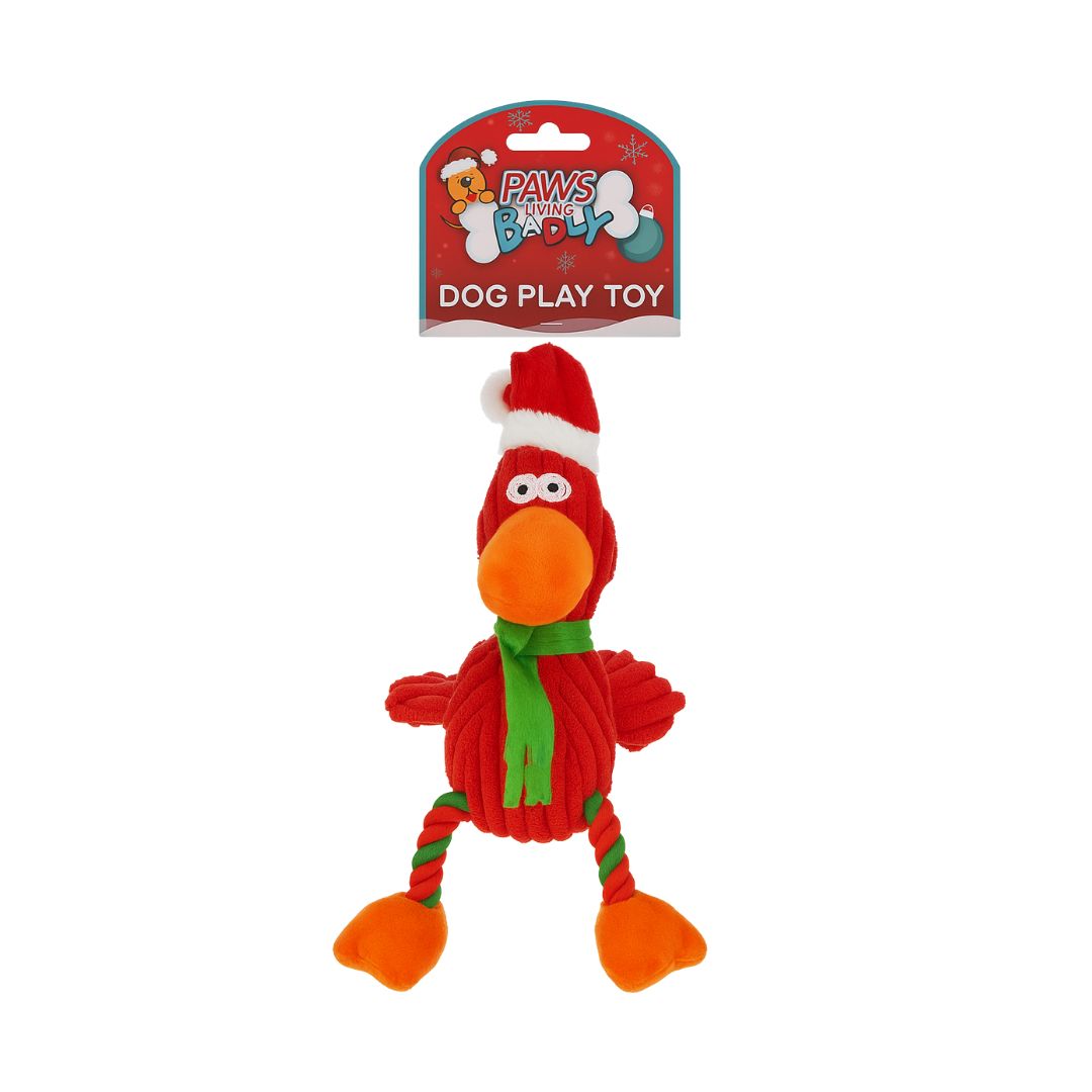 Paws Behavin’ Badly Xmas Plush Turkey Rope Dog Toy