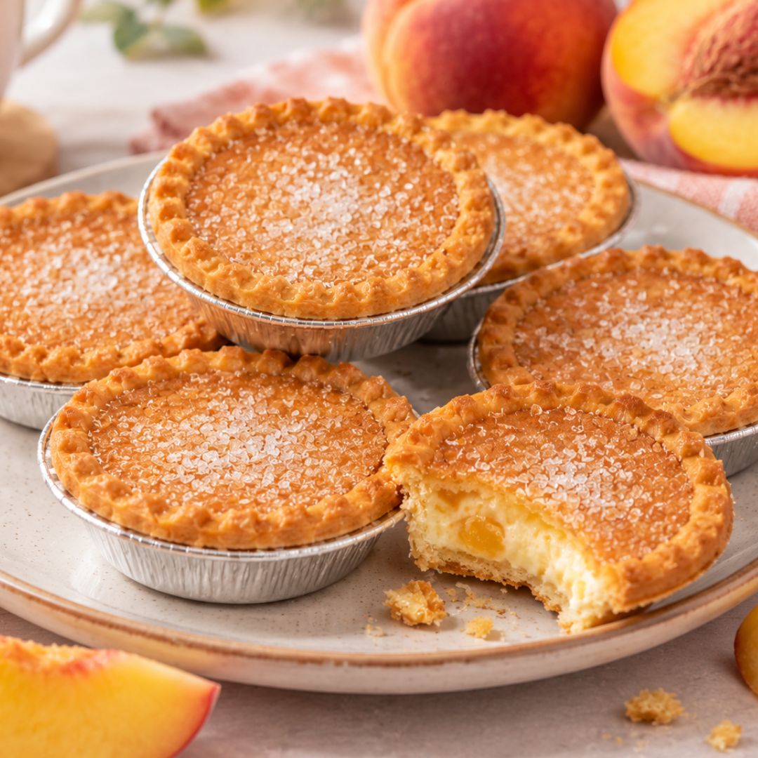 Peaches & Cream Sponge Tarts
