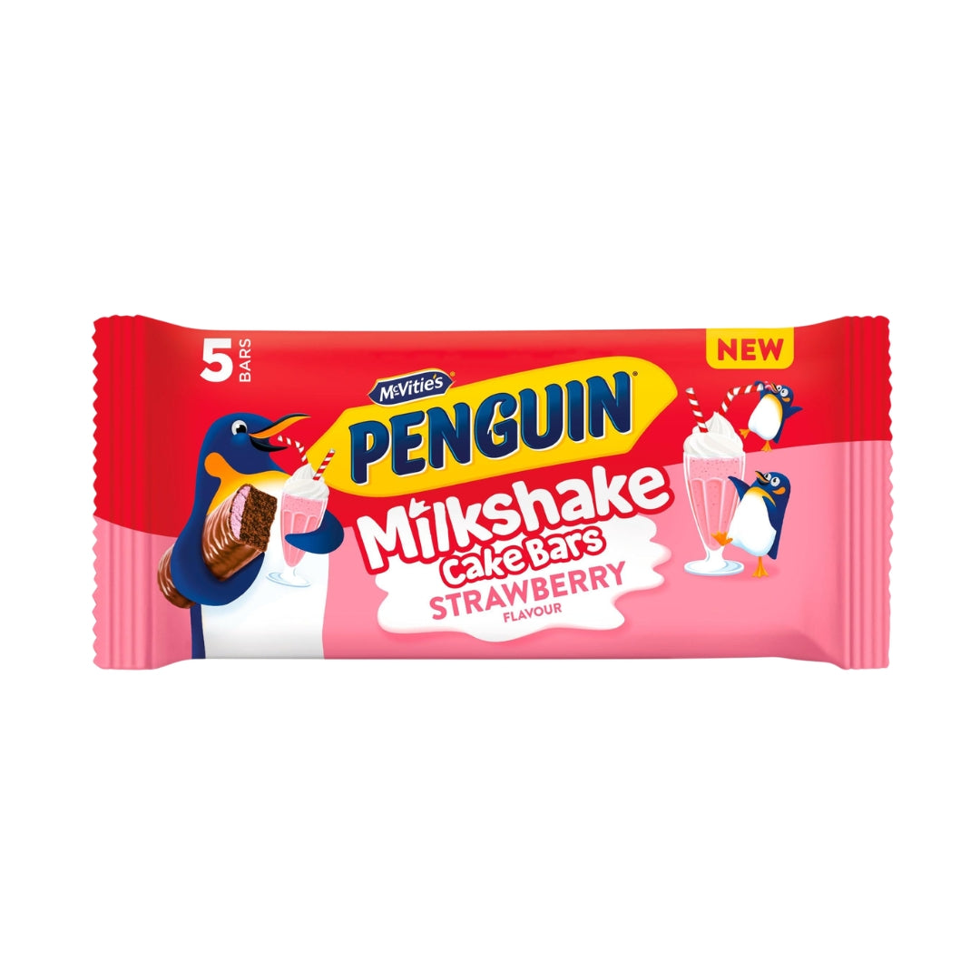McVitie's Penguin Milkshake Cake Bars Strawberry Flavour