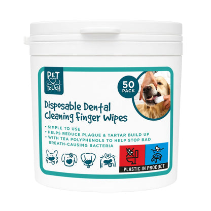 Pet Touch Disposable Dental Cleaning Finger Wipes