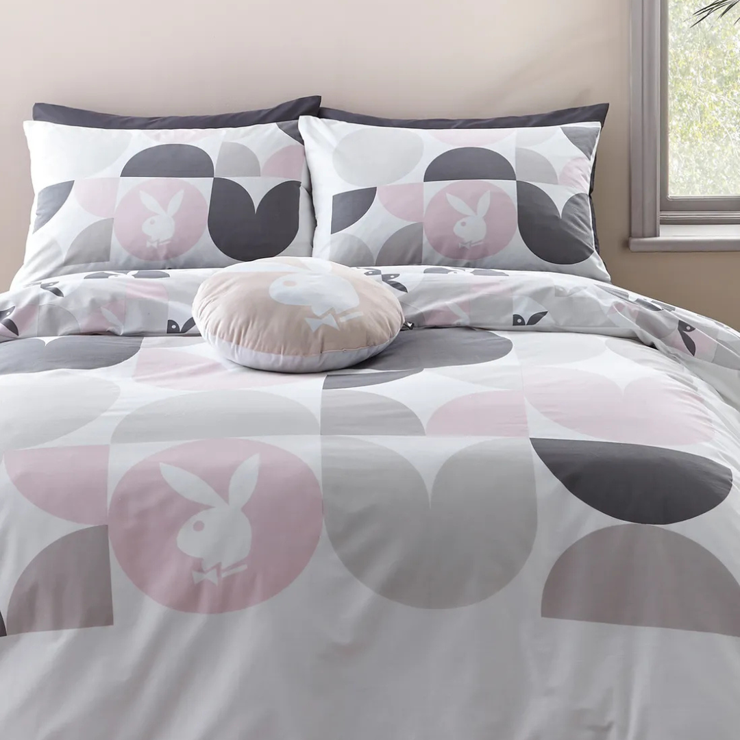 Playboy Retro Geo Bunny Double Bed Duvet Set