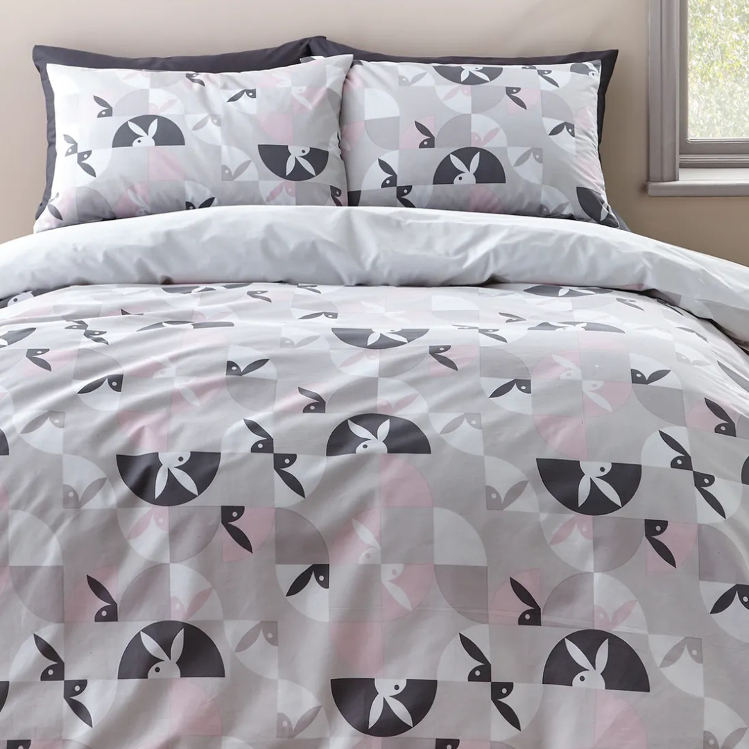 Playboy Retro Geo Bunny Double Bed Duvet Set