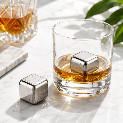 Point Virgule Reusable Stainless Steel Ice Cubes with Bag