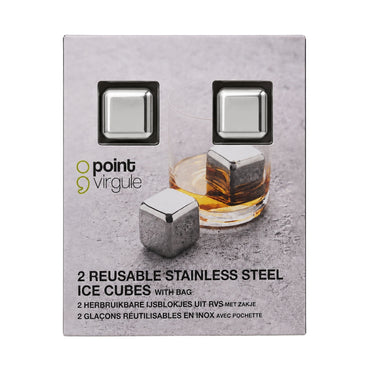 Point Virgule Reusable Stainless Steel Ice Cubes with Bag