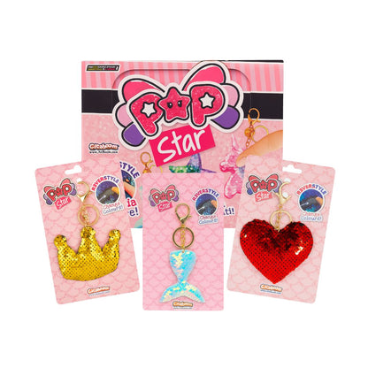 Pop Star Sequin Colour Changing Keyrings