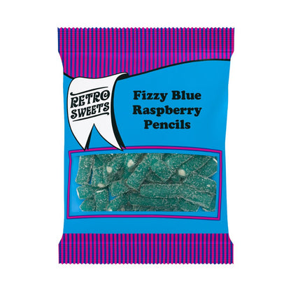 Retro Pick N Mix Sweets Fizzy Blue Raspberry Pencils