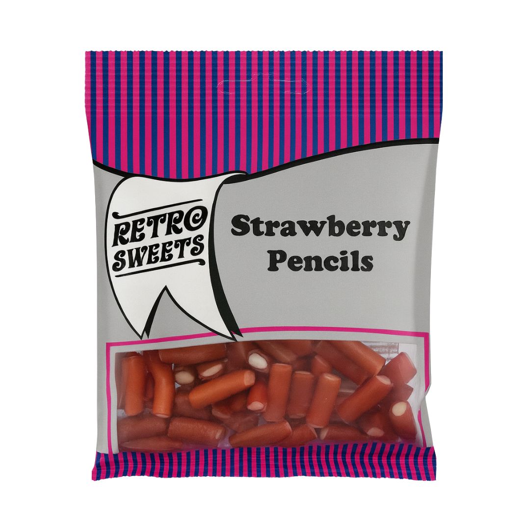 Retro Pick N Mix Sweets Strawberry Pencils