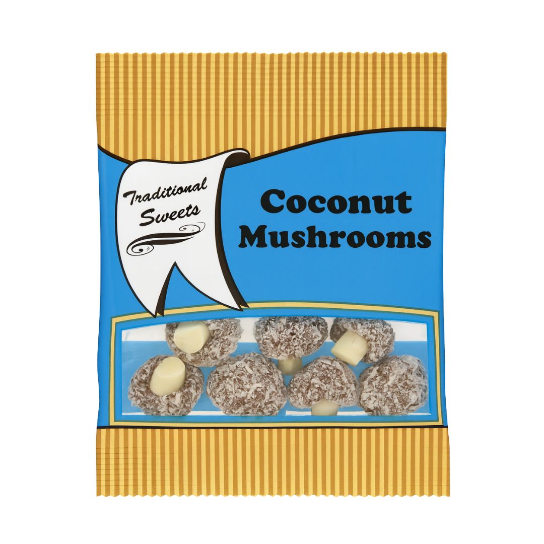 Retro Pick N Mix Traditional Sweets Coconut Mushrooms