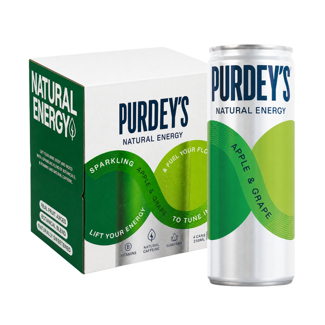 Purdey’s Sparkling Apple & Grape Natural Energy Drinks