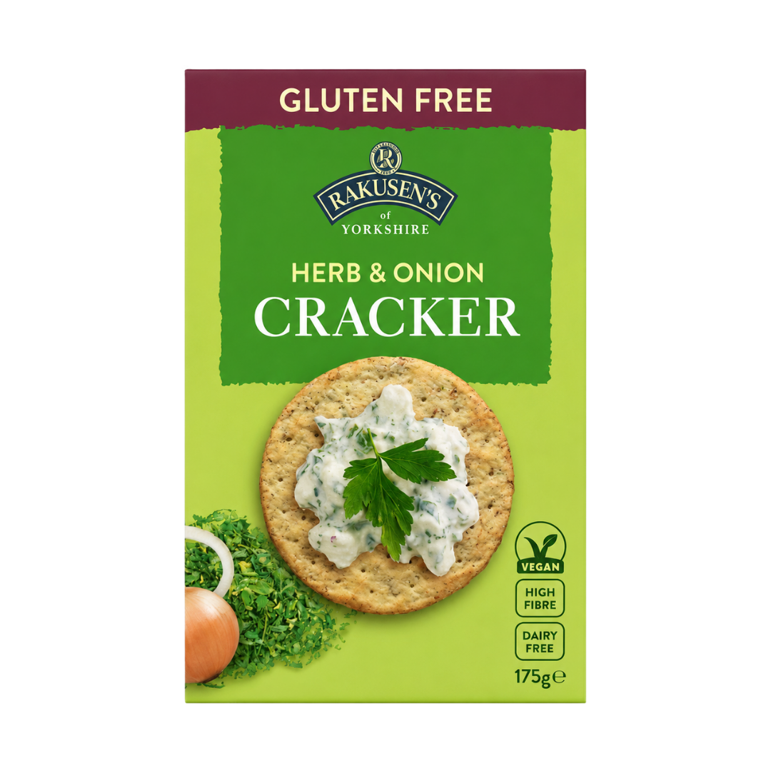 Rakusen's Gluten Free Herb & Onion Crackers