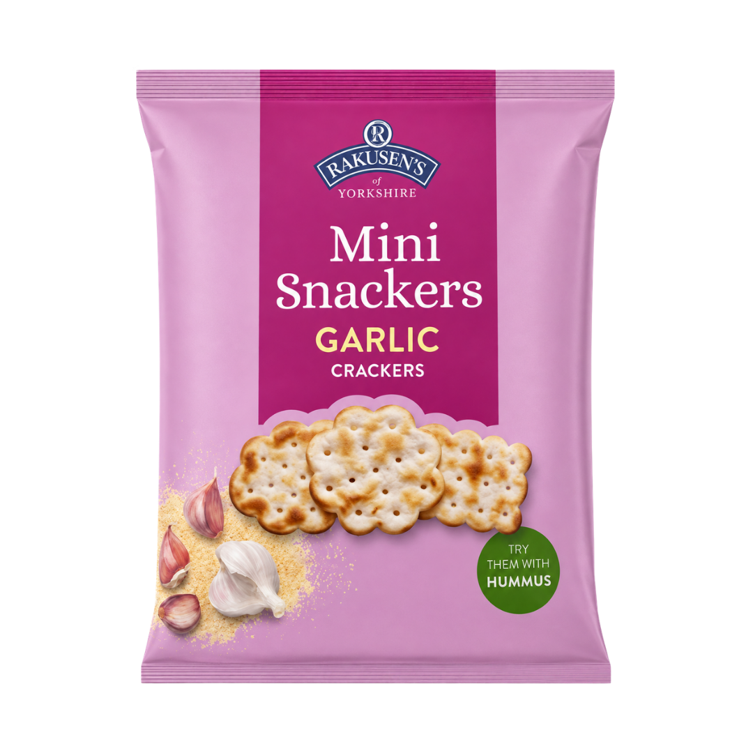 Rakusen's Mini Snackers Garlic Crackers