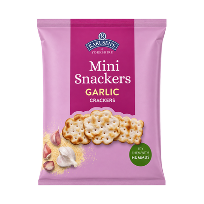 Rakusen's Mini Snackers Garlic Crackers