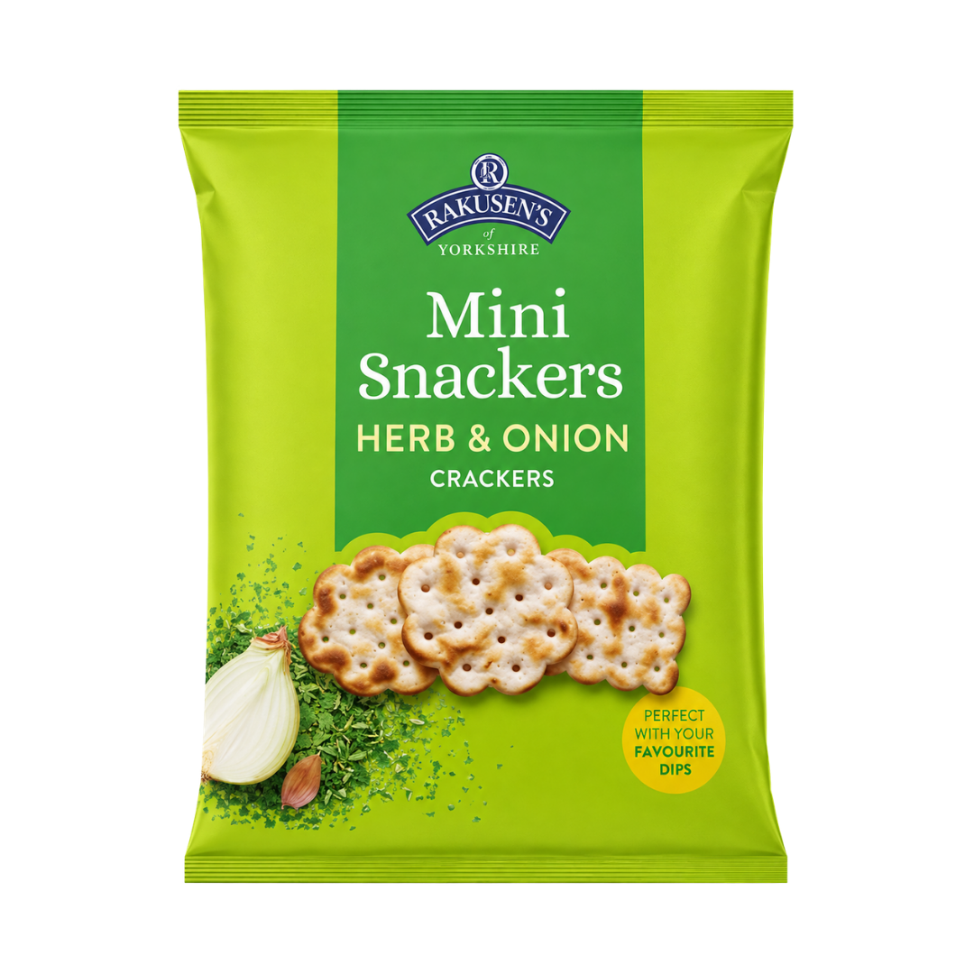 Rakusen's Mini Snackers Herb & Onion Crackers