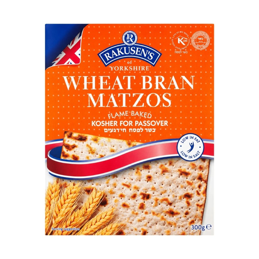 Rakusen’s Wheat Bran Matzos Flame Baked