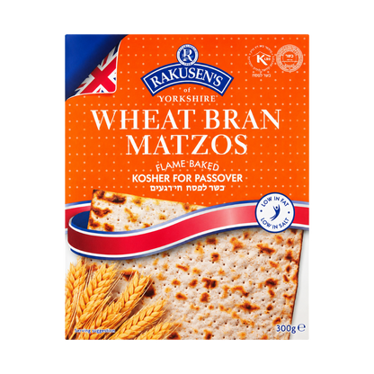 Rakusen’s Wheat Bran Matzos Flame Baked