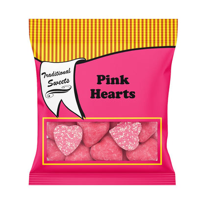 Retro Pick N Mix Traditional Sweets Pink Hearts