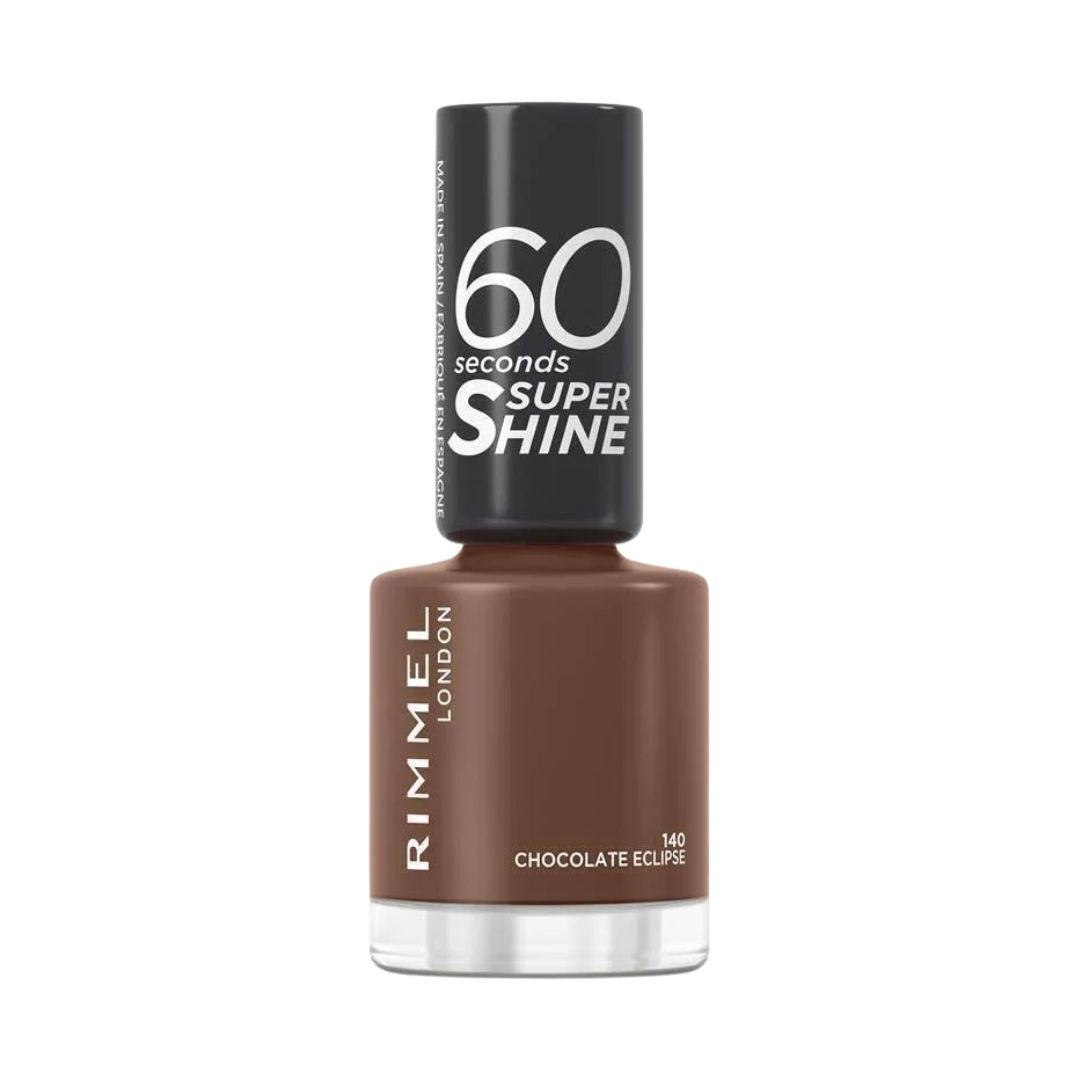 Rimmel London 60 Seconds Super Shine Nail Polish 140 Chocolate Eclipse ...