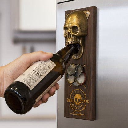 Skull Caps Magnetic Bottle Opener & Cap Collector