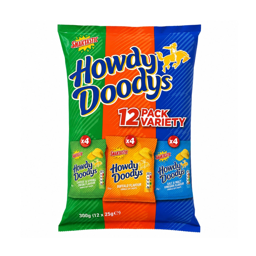 Lidl Snacktastic Howdy Doodys Crinkle Cut Crisps Variety Pack