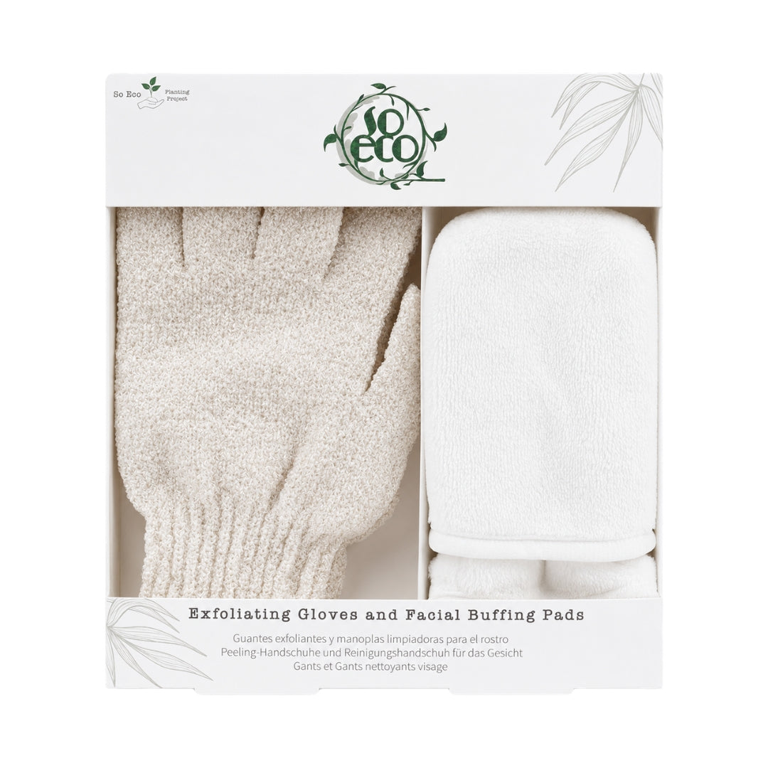 So Eco Exfoliating Gloves & Facial Buffing Pads Set