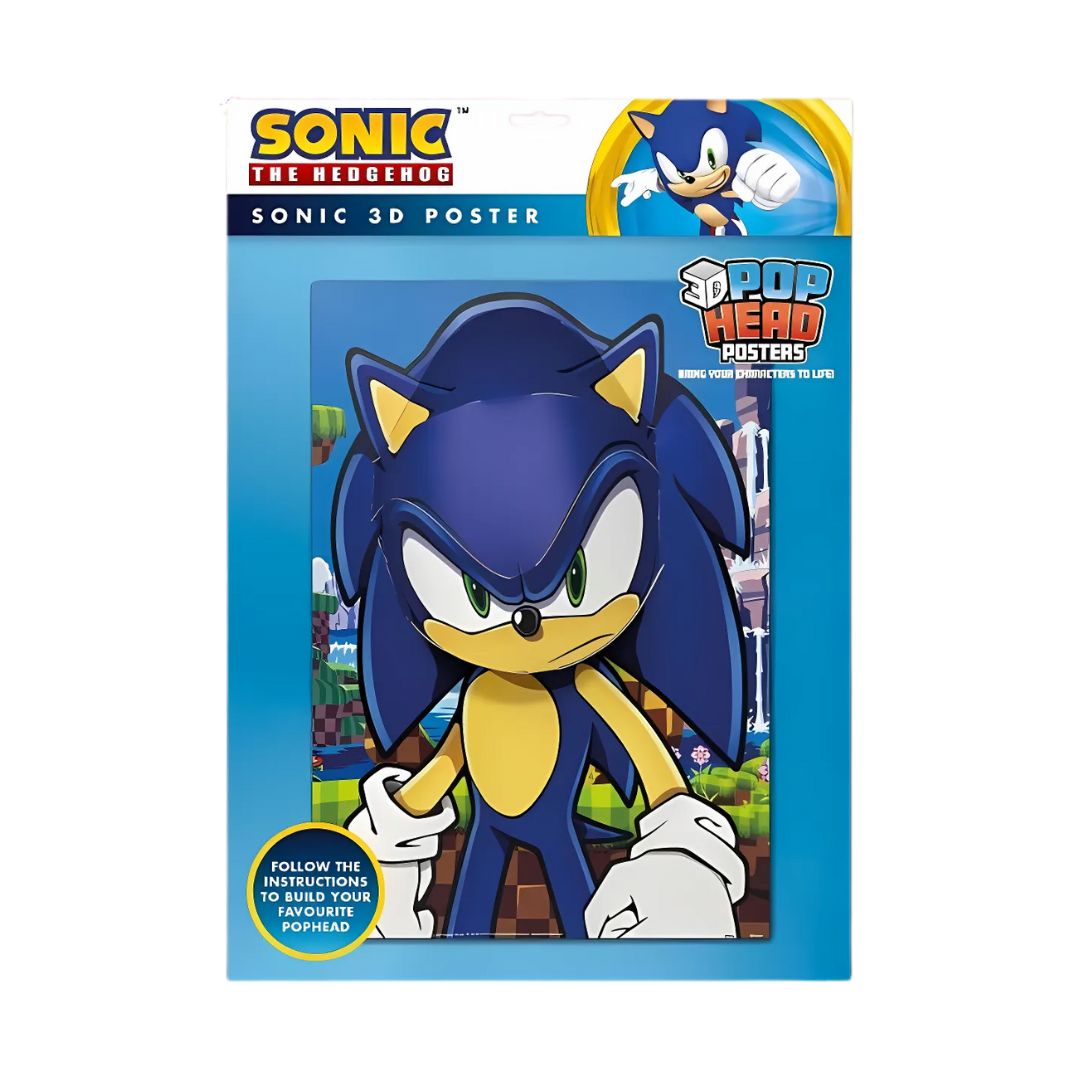 Sonic The Hedgehog 3D PopHeads Poster