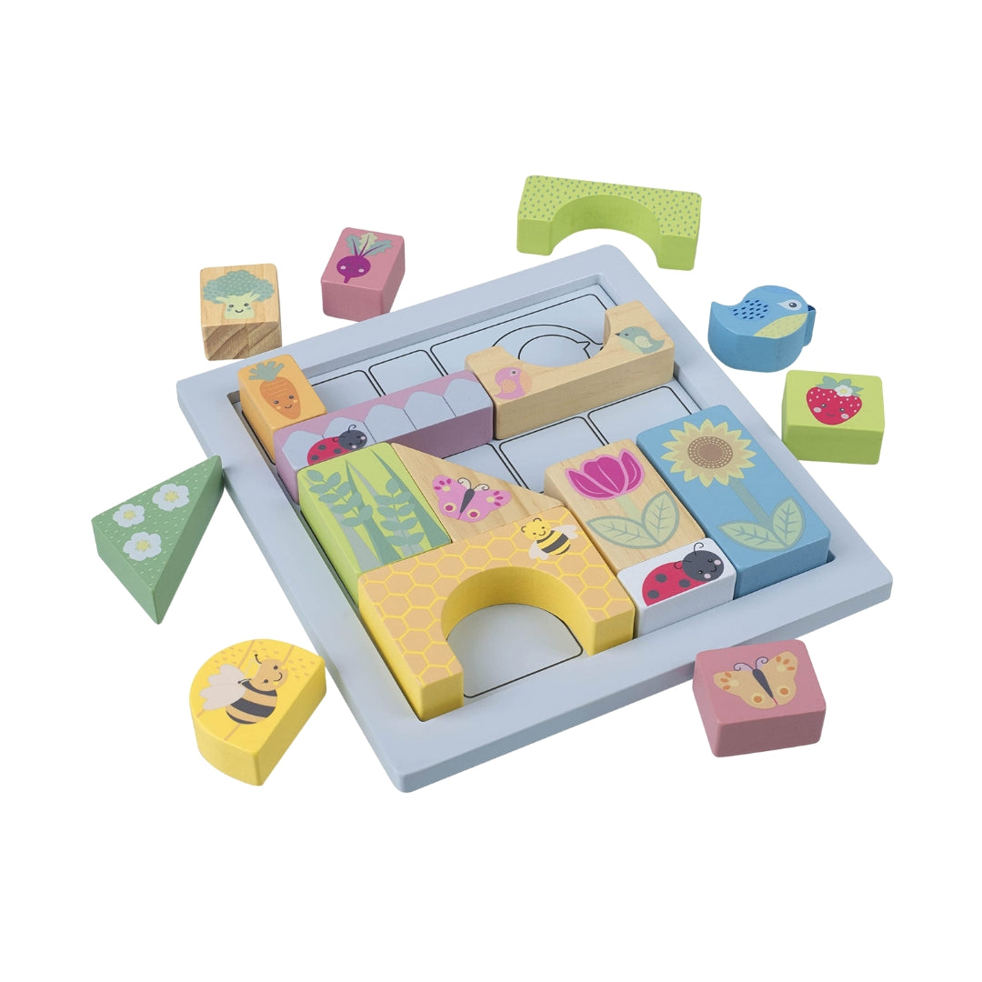 Spring Garden Wooden Block Puzzle Toy