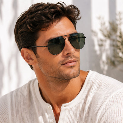 Foster Grant 5475 Black Aviator Sunglasses