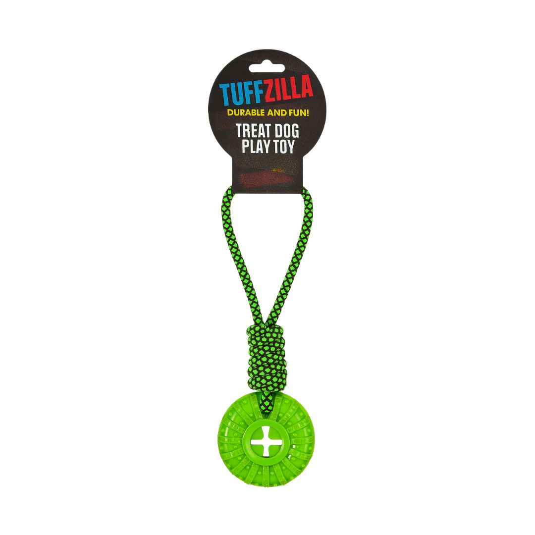 Tuffzilla Durable Rope Dog Toy with Treat Tyre