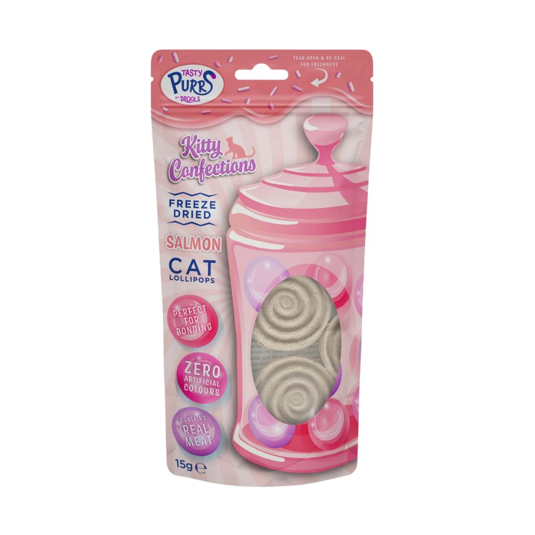 Freeze Dried Salmon Cat Lollipops Drools Tasty Purrs Kitty Confections