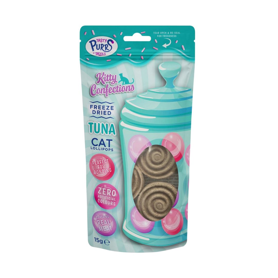 Freeze Dried Tuna Cat Lollipops Drools Tasty Purrs Kitty Confections