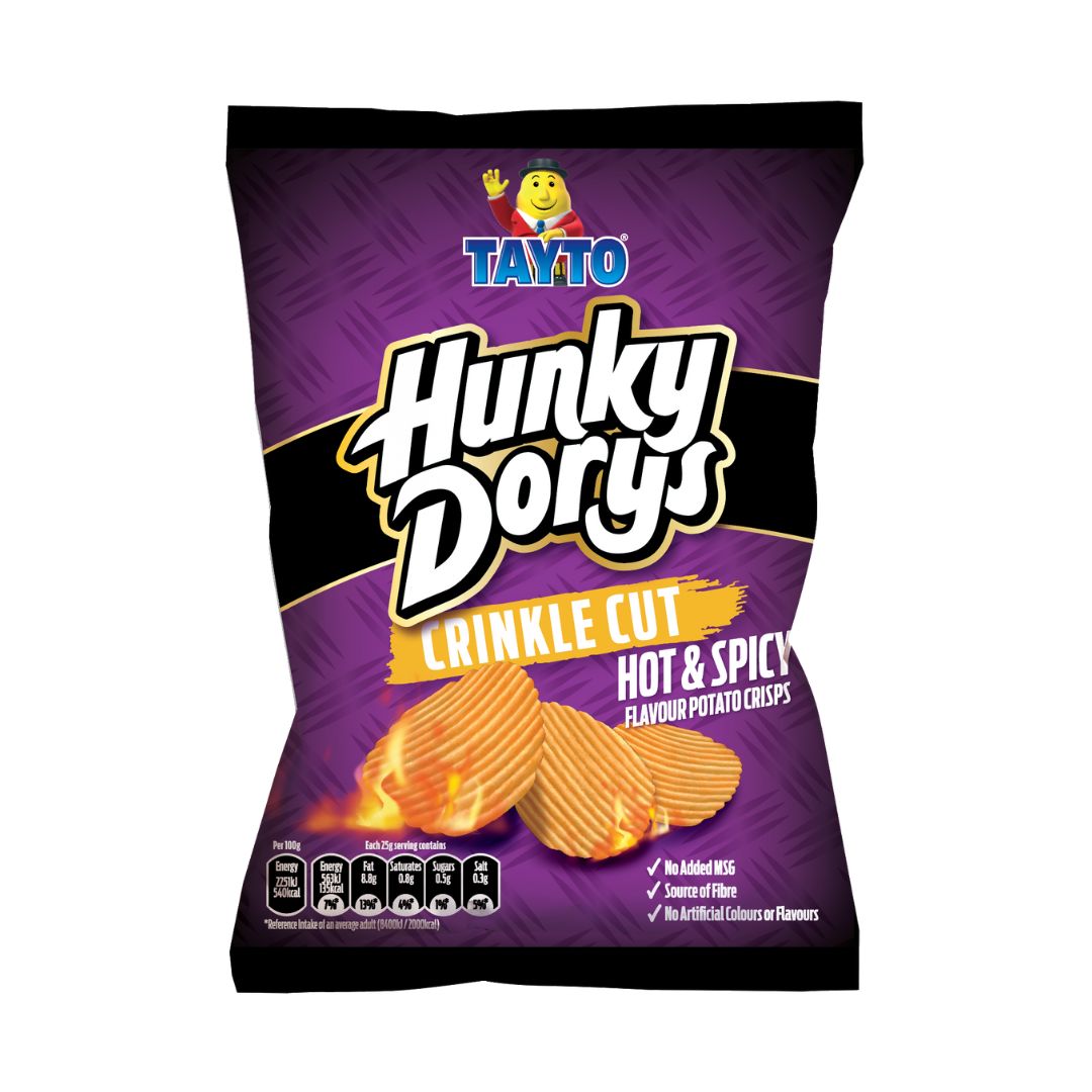 Tayto Hunky Dorys Hot & Spicy Crinkle Cut Crisps