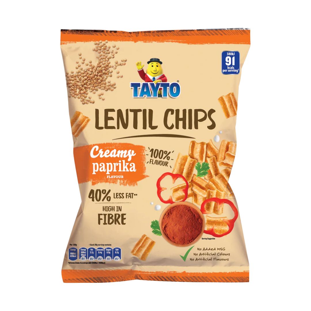 Tayto Lentil Chips Creamy Paprika Flavour