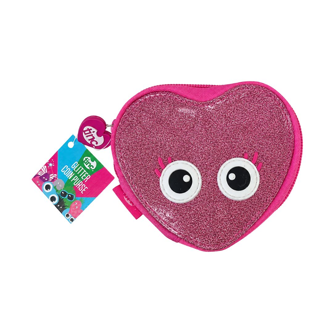 Tinc Novelty Heart Shape Glitter Coin Purse