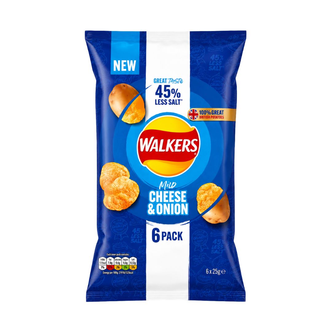 Walkers Mild Cheese & Onion Crisps Multipack