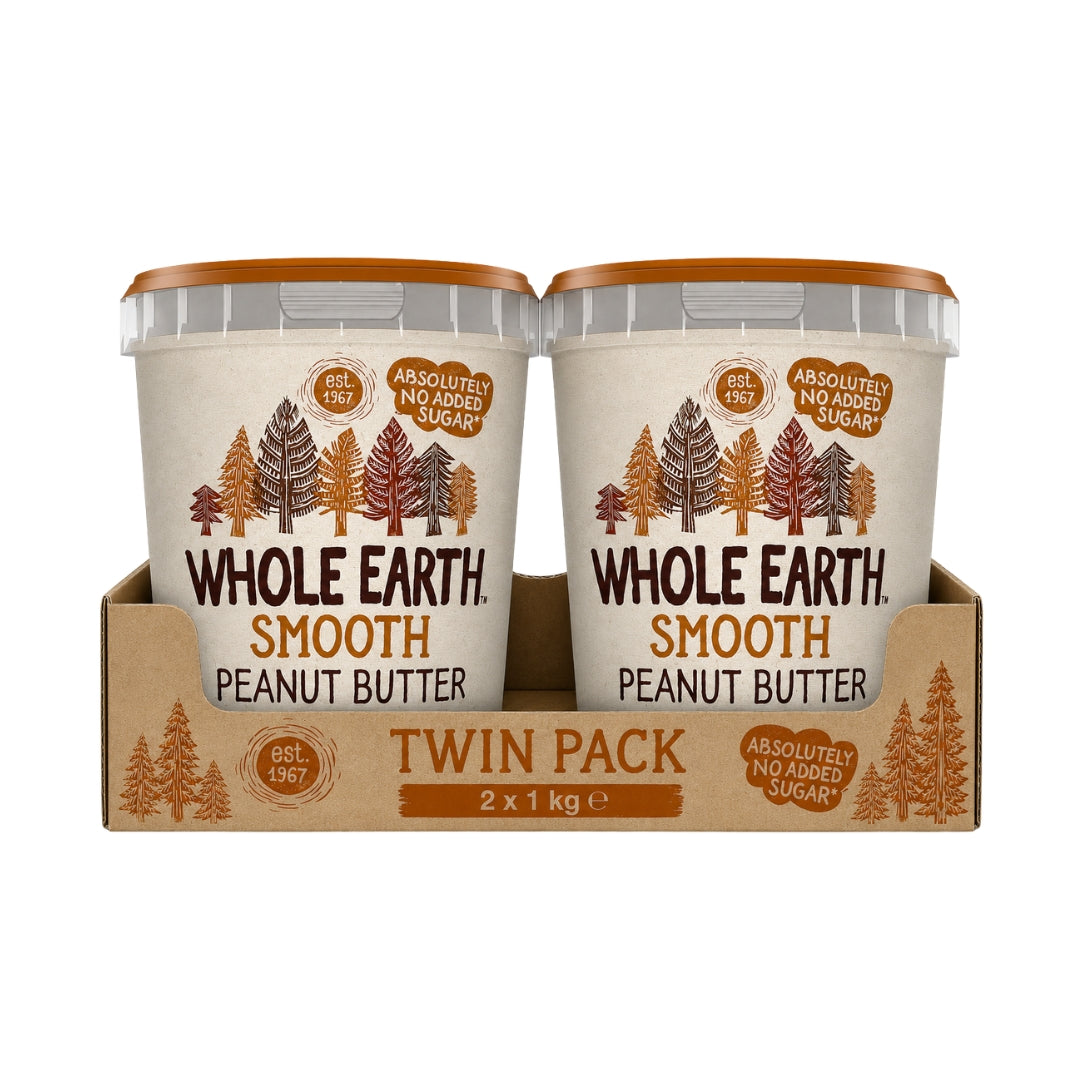 Whole Earth Smooth Peanut Butter Twin Pack 2 x 1kg