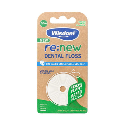Wisdom Re:New Green Mint Dental Floss 50m