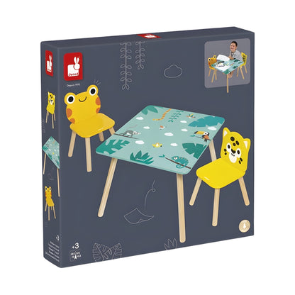Janod Jungle Tropik Wooden Table & 2 Chairs Set
