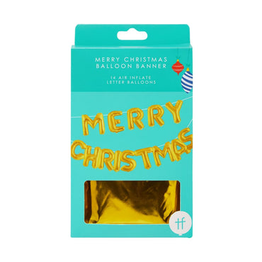 Merry Christmas Gold Foil Letter Balloons